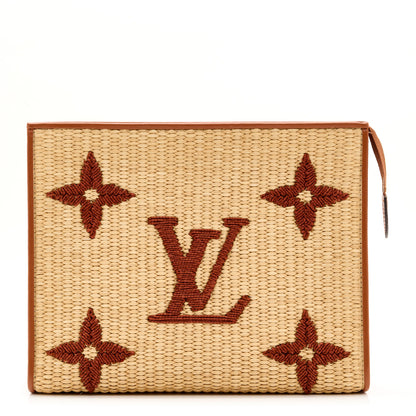 Louis Vuitton Raffia Monogram Giant Toiletry Pouch 26 Tan 1 of 6