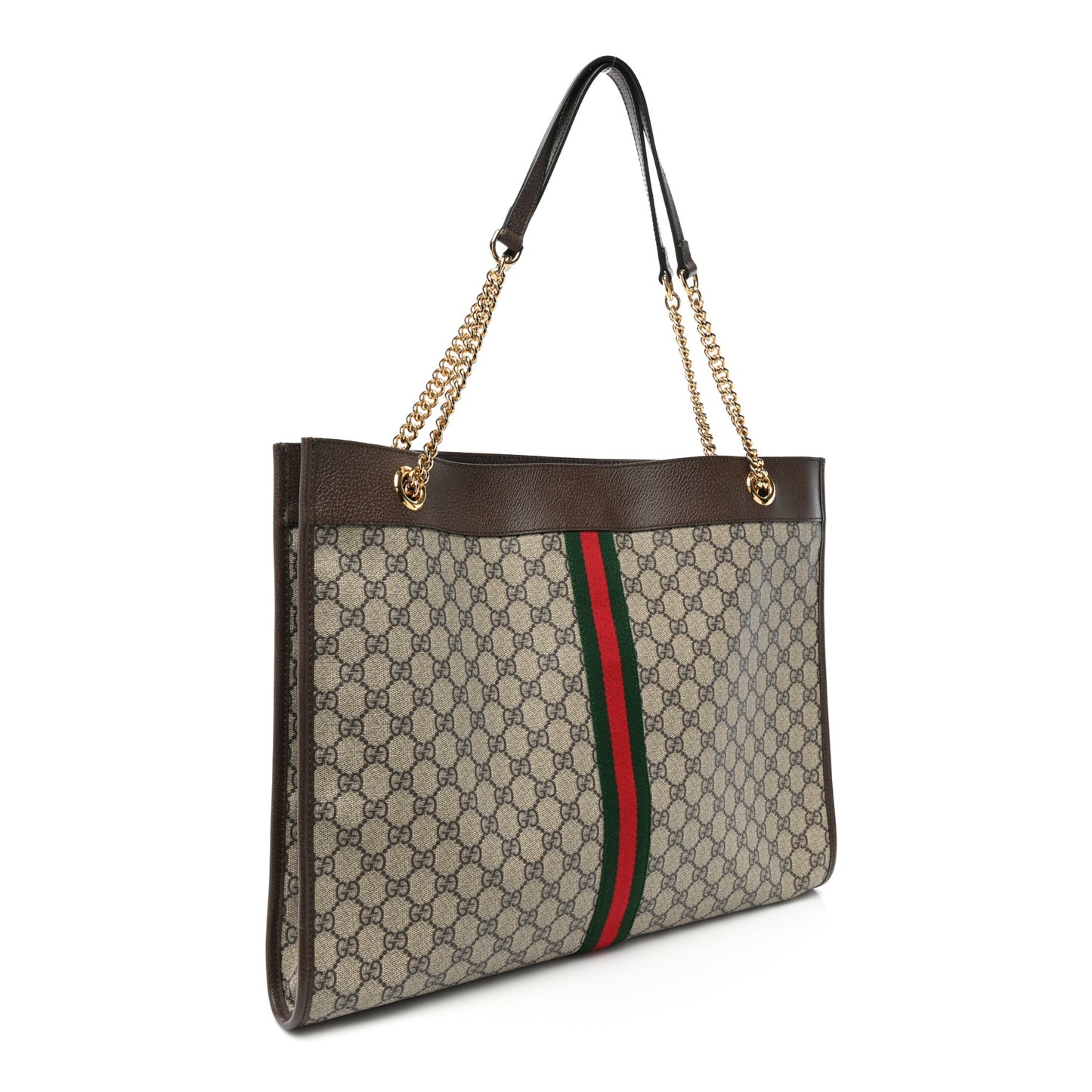GG Supreme Monogram Large Rajah Chain Tote Beige New Acero