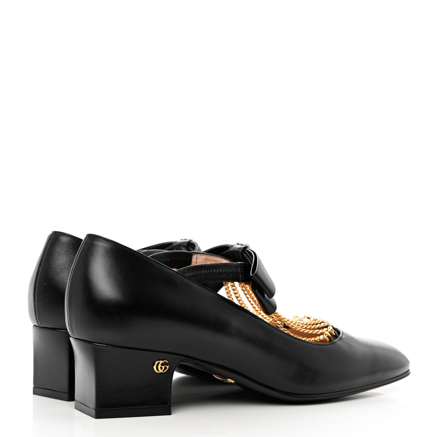 Gucci Nappa Crystal Bonny Bow Mary Jane Pumps 38.5 Black 4 of 9