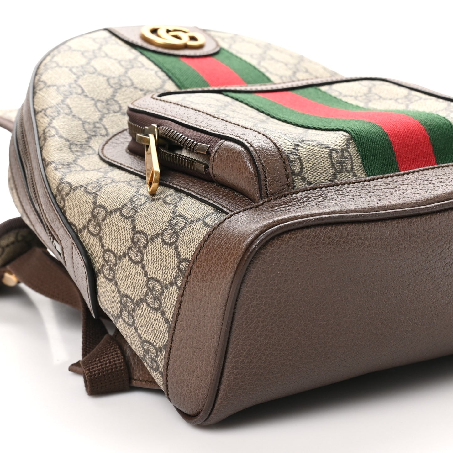 GG Supreme Monogram Calfskin Web Small Ophidia Day Backpack Beige Ebony New Acero