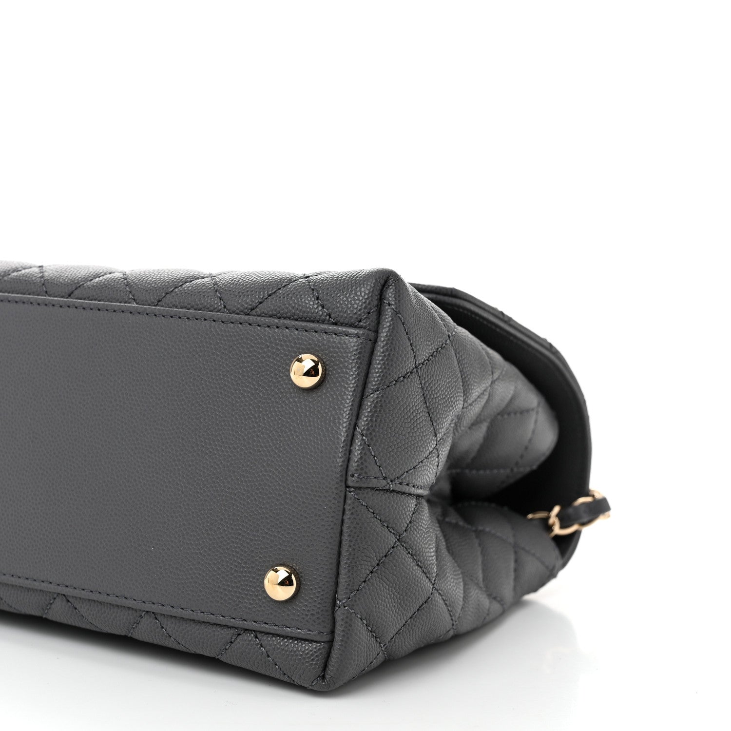 Chanel Caviar Quilted Small Coco Handle Flap Dark Grey 10 of 11