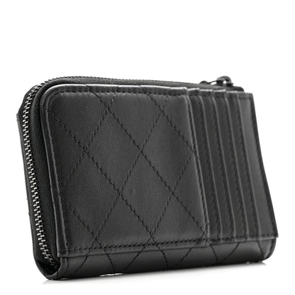 Chanel Lambskin Quilted Zip Card Holder So Black 3 of 8