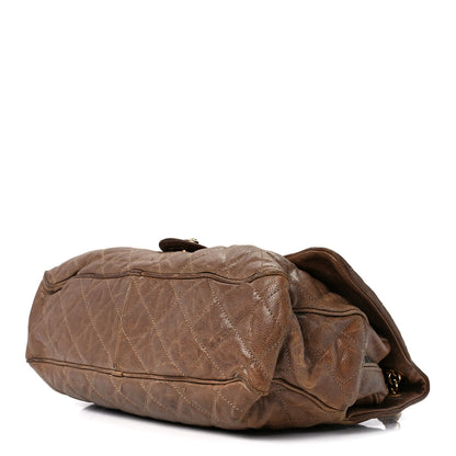 Chanel Crumpled Caviar Quilted Large Shiva Flap Brown 9 of 11