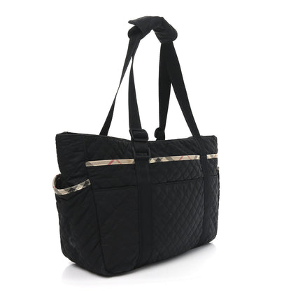 Burberry Nylon Quilted Diaper Bag Black 3 of 10