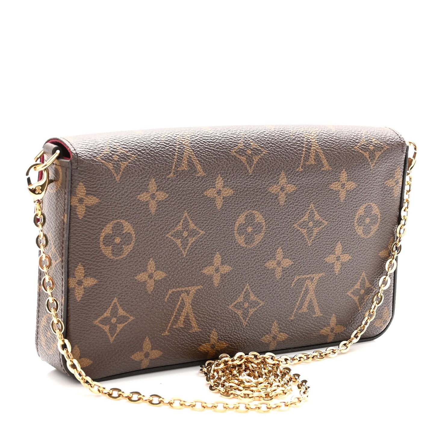 Monogram Pochette Felicie Chain Wallet Fuchsia