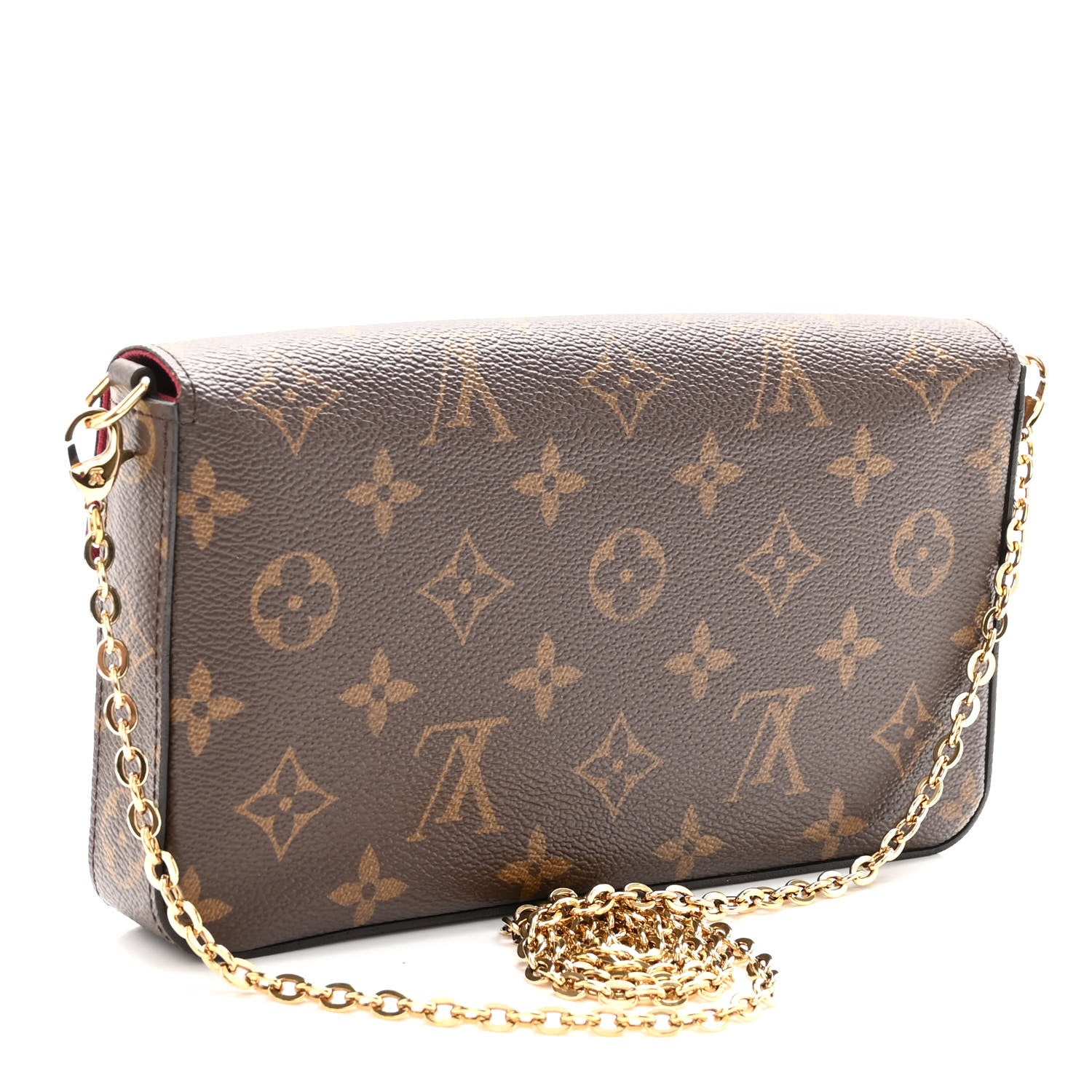Louis Vuitton Monogram Pochette Felicie Chain Wallet Fuchsia 4 of 9