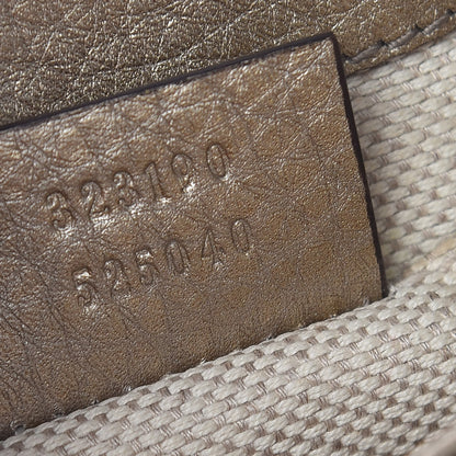 Gucci Metallic Pebbled Calfskin Small Soho Flap Crossbody Golden Beige 8 of 14