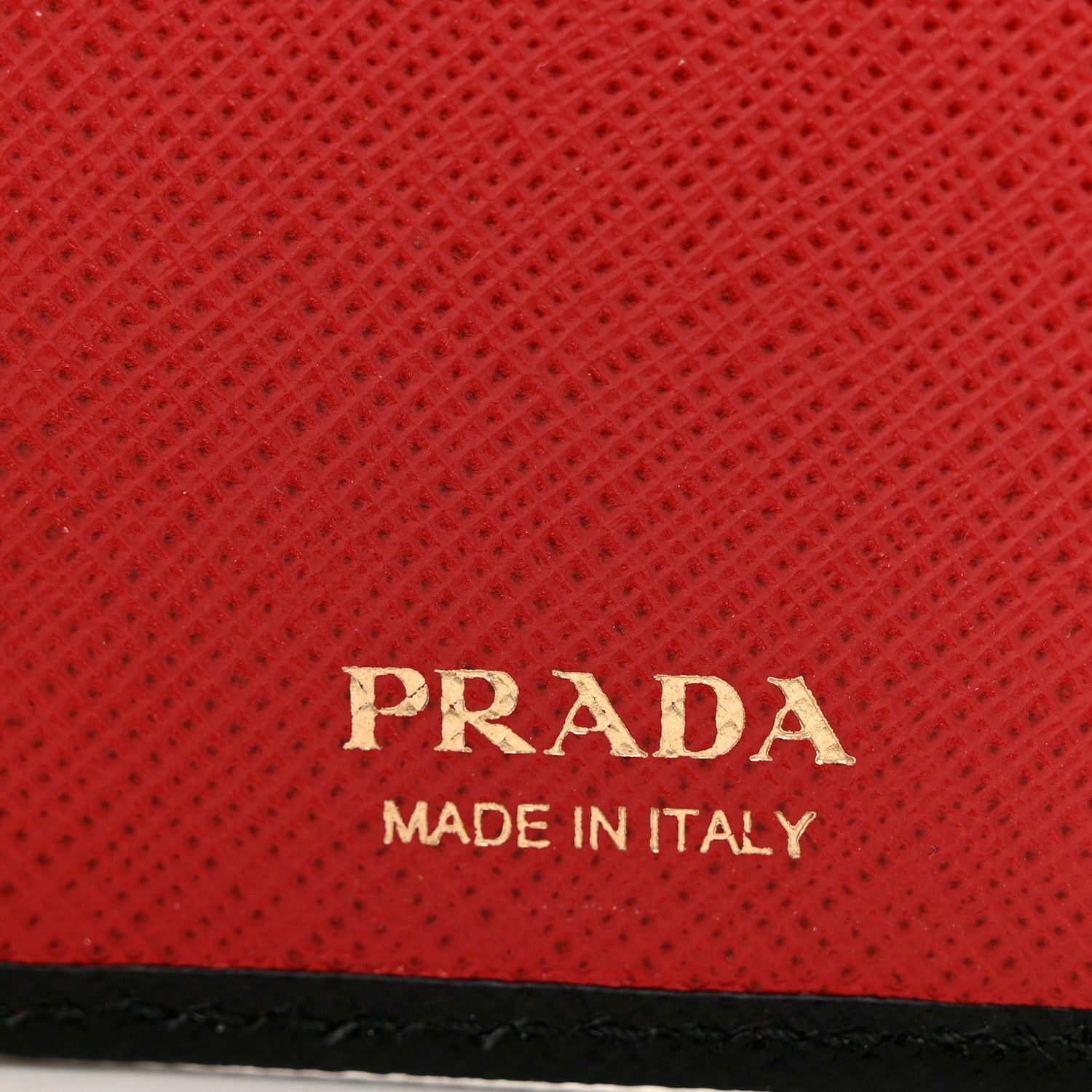Prada Saffiano Small Robot Compact Wallet Black Fuoco 6 of 6