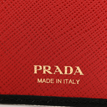 Prada Saffiano Small Robot Compact Wallet Black Fuoco 6 of 6