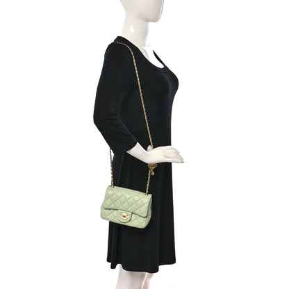 Chanel Lambskin Quilted Mini Pearl Crush Flap Light Green 2 of 12