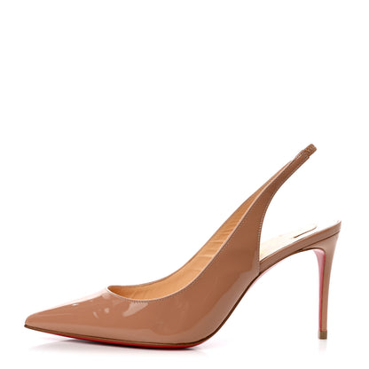 Christian Louboutin Patent Kate Sling 85 Pumps 35 Nude 1 of 8