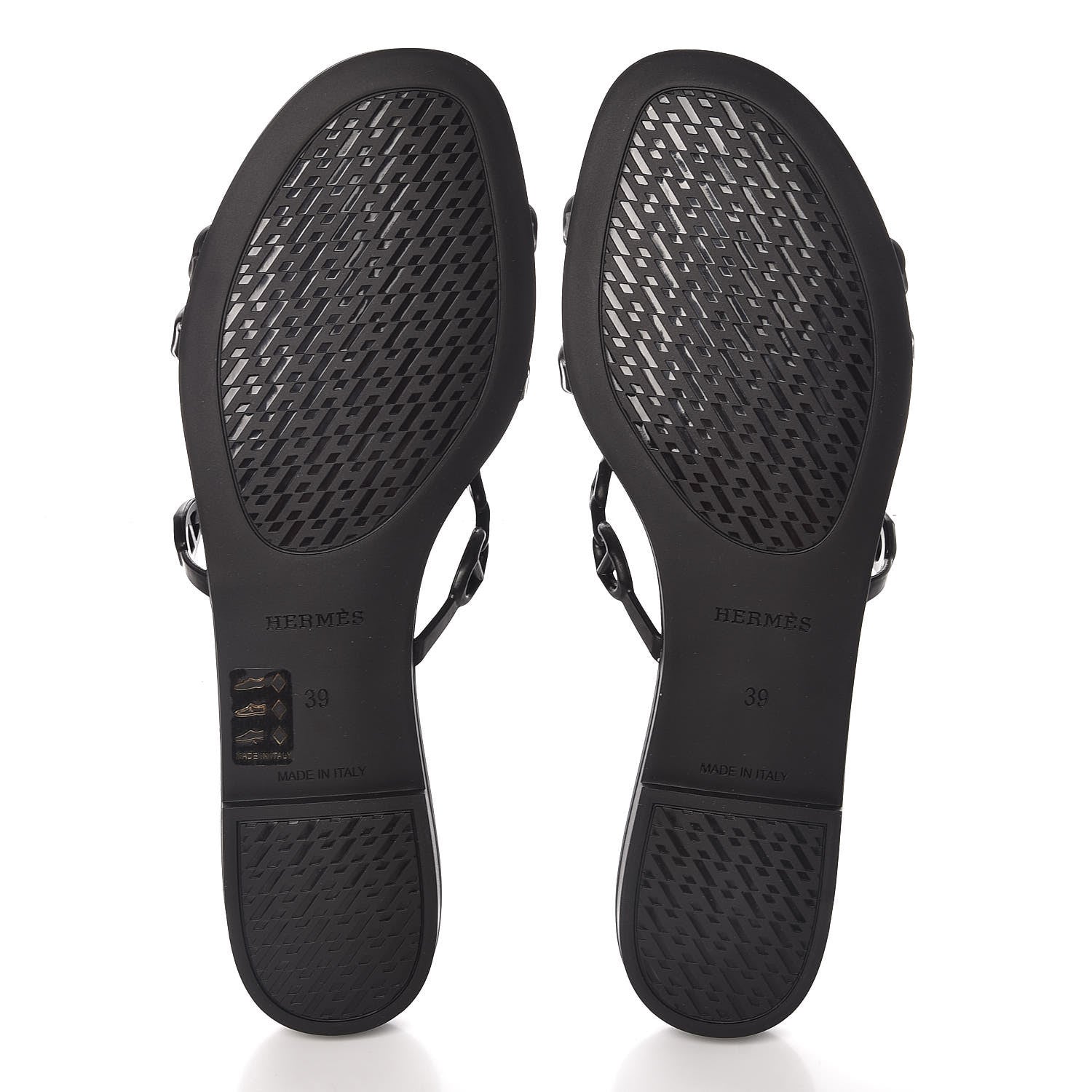 Hermes Rubber Chaine d'Ancre Rivage Sandals 39 Black 6 of 8