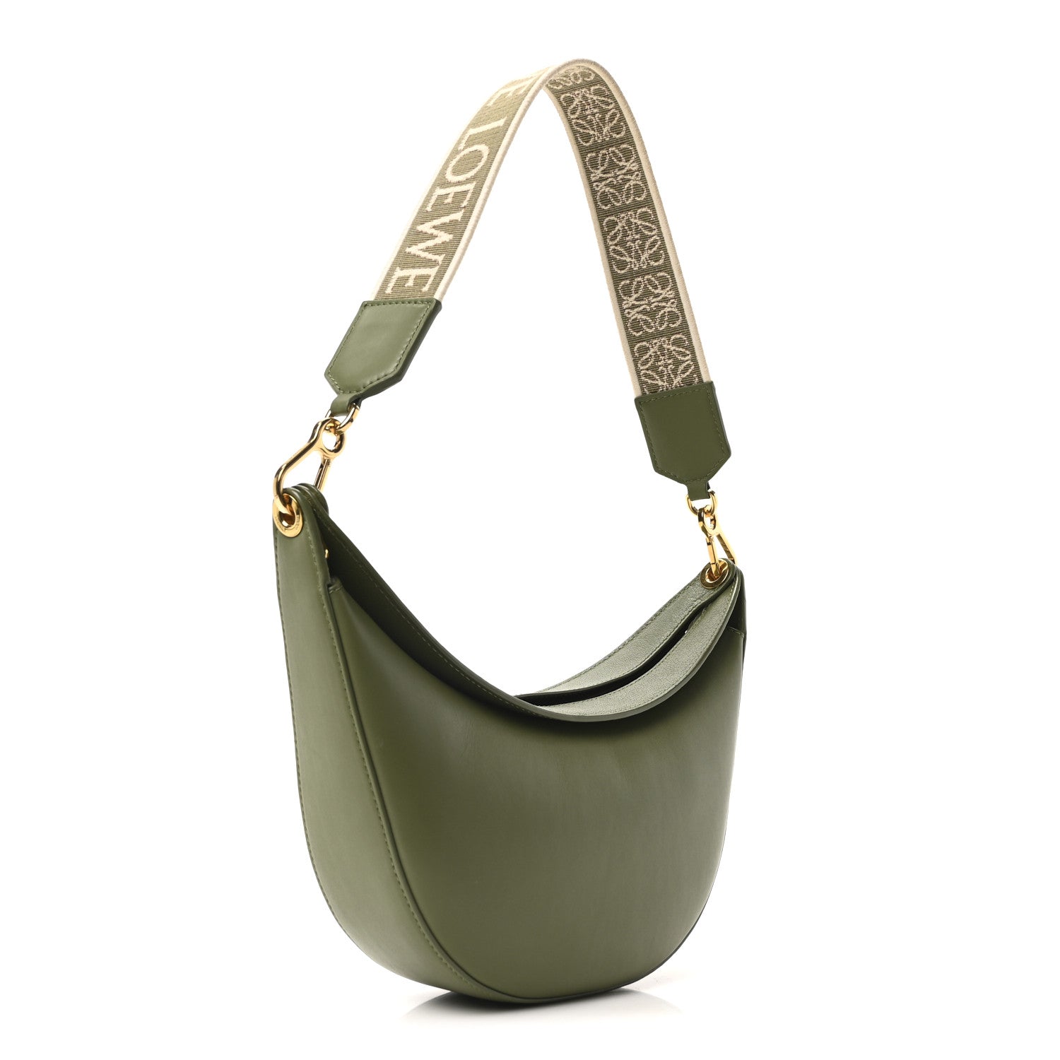 Loewe Satin Calfskin Jacquard Small Luna Bag Avocado Green 3 of 9