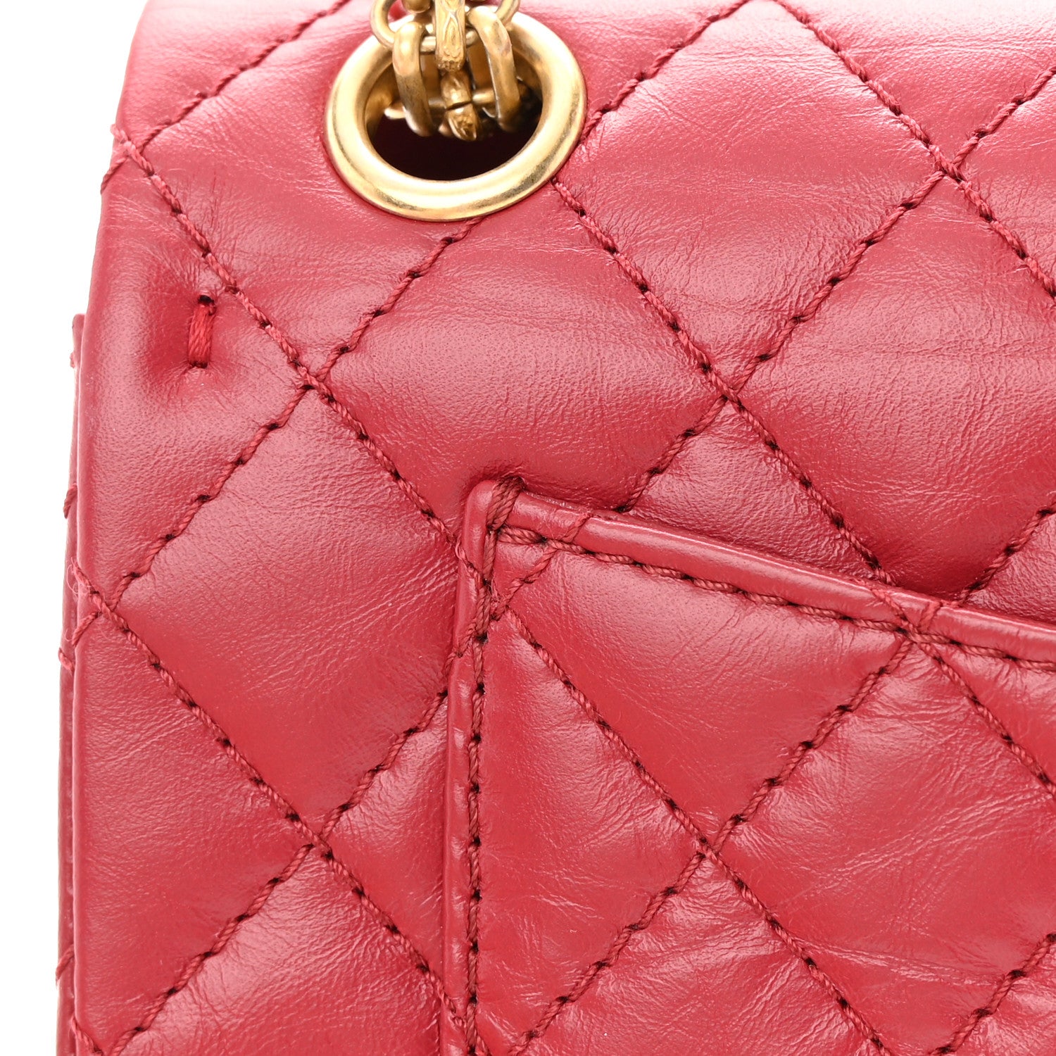 Chanel Aged Calfskin Quilted 2.55 Reissue Mini Flap Red 13 of 17