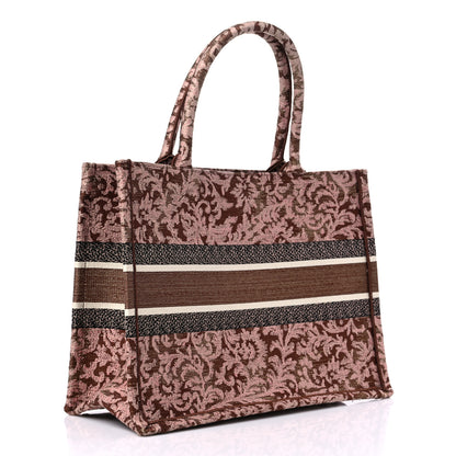 Christian Dior Canvas Embroidered Medium Brocart Book Tote Metallic Pink 3 of 12