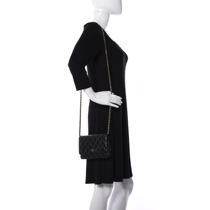 Chanel Lambskin Quilted Wallet On Chain WOC Black 2 of 9