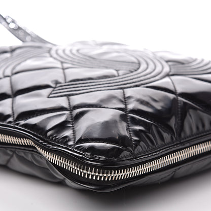 Chanel Patent Quilted Expandable CC Shoping Tote Black 8 of 13