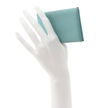 Hermes Epsom Calvi Card Case Bleu Atoll 2 of 8