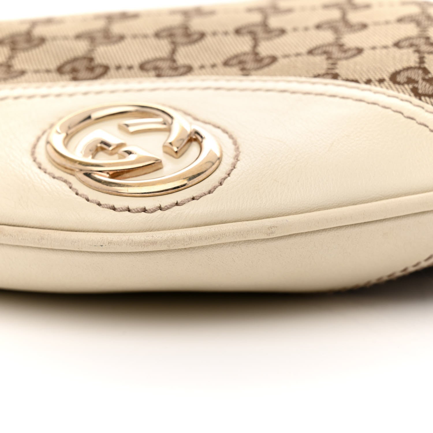 Gucci Monogram Medium New Britt Half Moon Hobo White 10 of 20