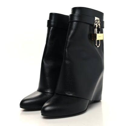 Givenchy Calfskin Shark Lock Ankle Boots 37.5 Black 3 of 11