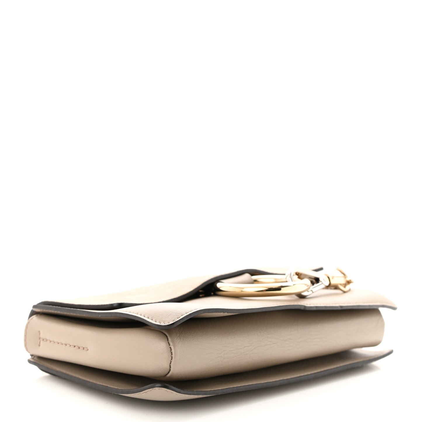 Suede Calfskin Small Faye Shoulder Bag Motty Grey