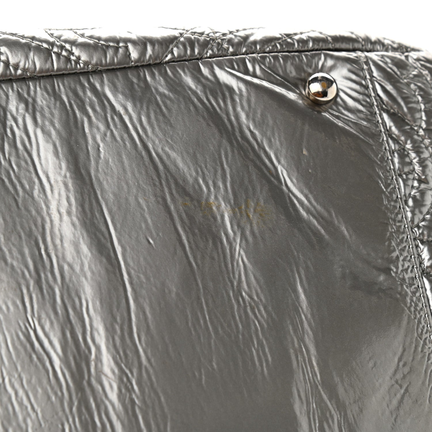 Chanel Vinyl Graphic Edge Accordion Flap Bag Silver 11 of 11