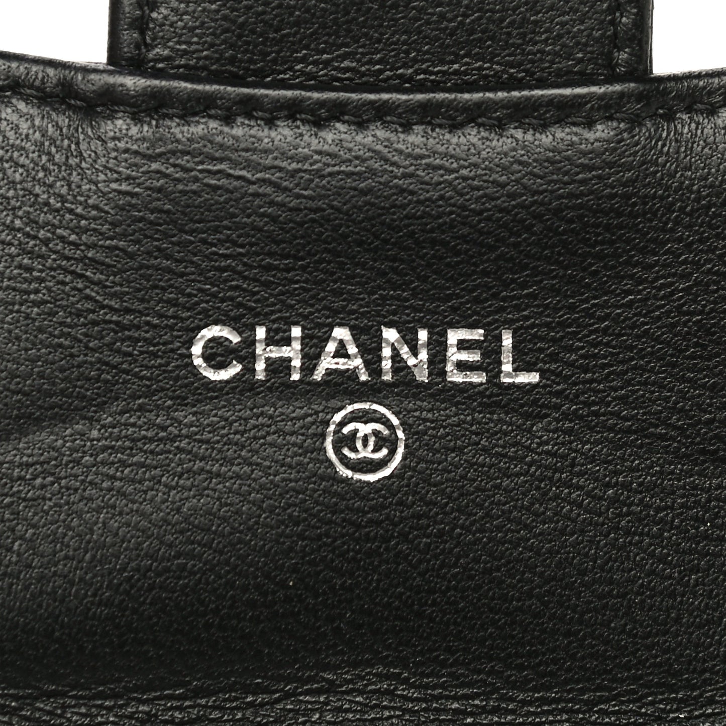 Lambskin Quilted Zip Card Holder Black