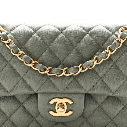 Chanel Iridescent Caviar Quilted Small Double Flap Green 8 of 10