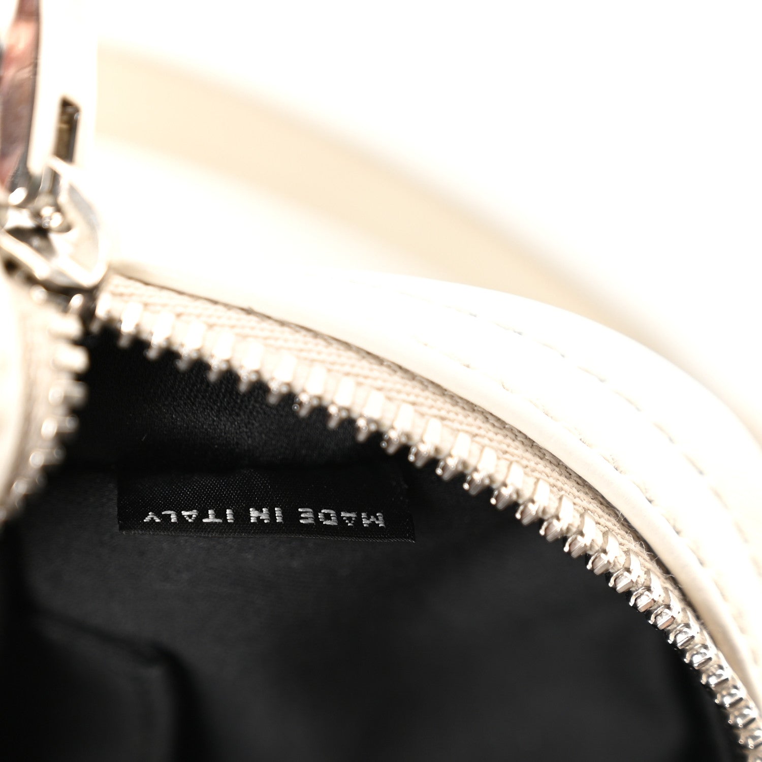 Miu Miu Vitello Soft Calfskin Crystal Embellished Solitaire Camera Bag White 7 of 10