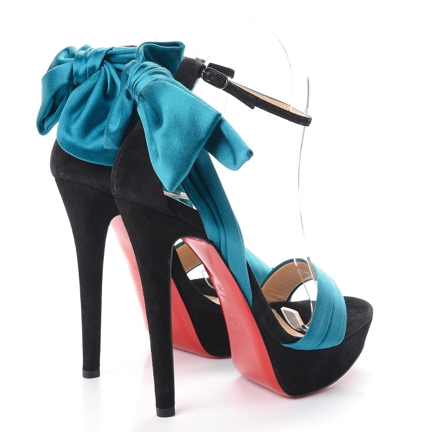 Satin Veau Velours Vampanodo 140 Platform Sandals 35 Black Peacock