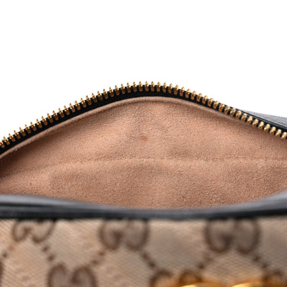 Gucci Monogram Matelasse Diagonal Small GG Marmont Chain Shoulder Bag Beige Black 11 of 14