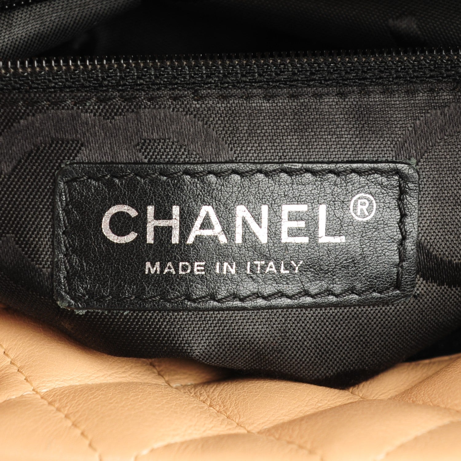 Chanel Calfskin Quilted Small Cambon Tote Beige Black 6 of 15