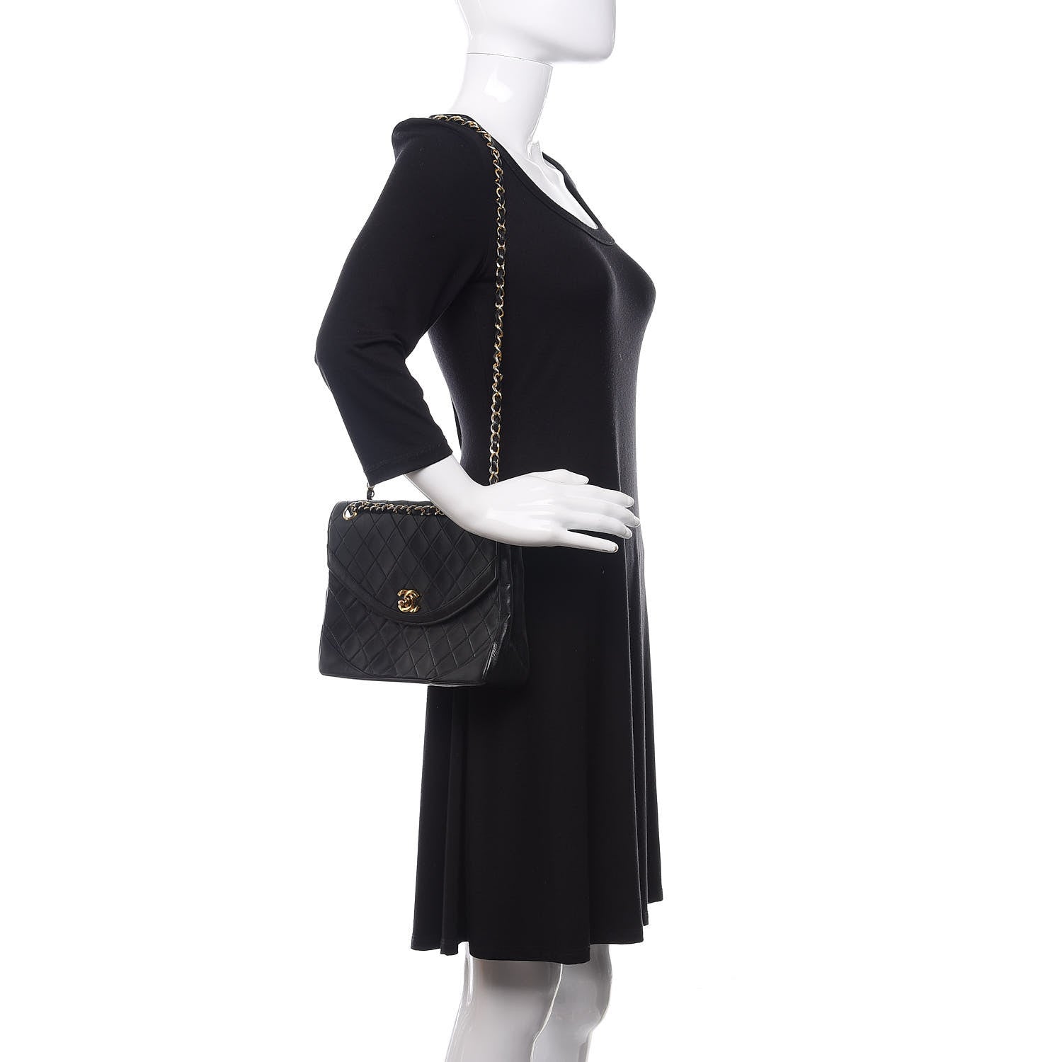 Chanel Lambskin Quilted Medium Single Flap Black 2 of 10