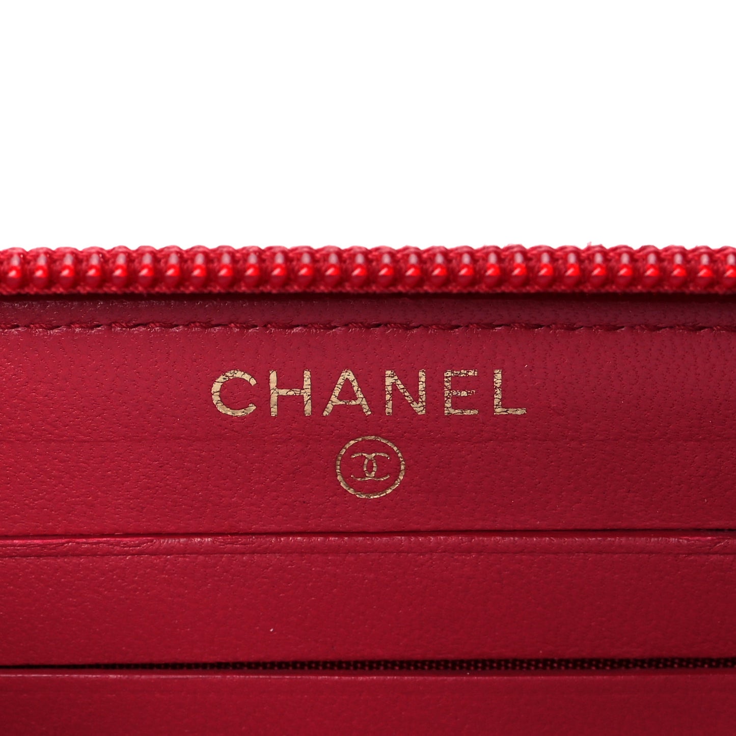 Lambskin Quilted Small Boy Zip Around Wallet Red