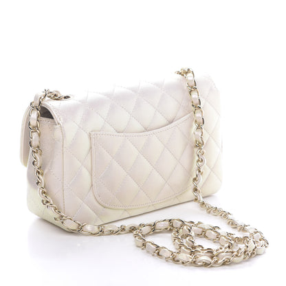 Chanel Iridescent Lambskin Quilted Mini Rectangular Flap Ivory 3 of 12