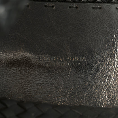 Bottega Veneta Laminated Nappa Intreccio Paillettes Small Cabat Bucket Silver 8 of 12