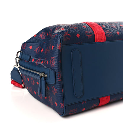 MCM Visetos Large Traveler Weekender Bag Deep Blue Sea 8 of 9