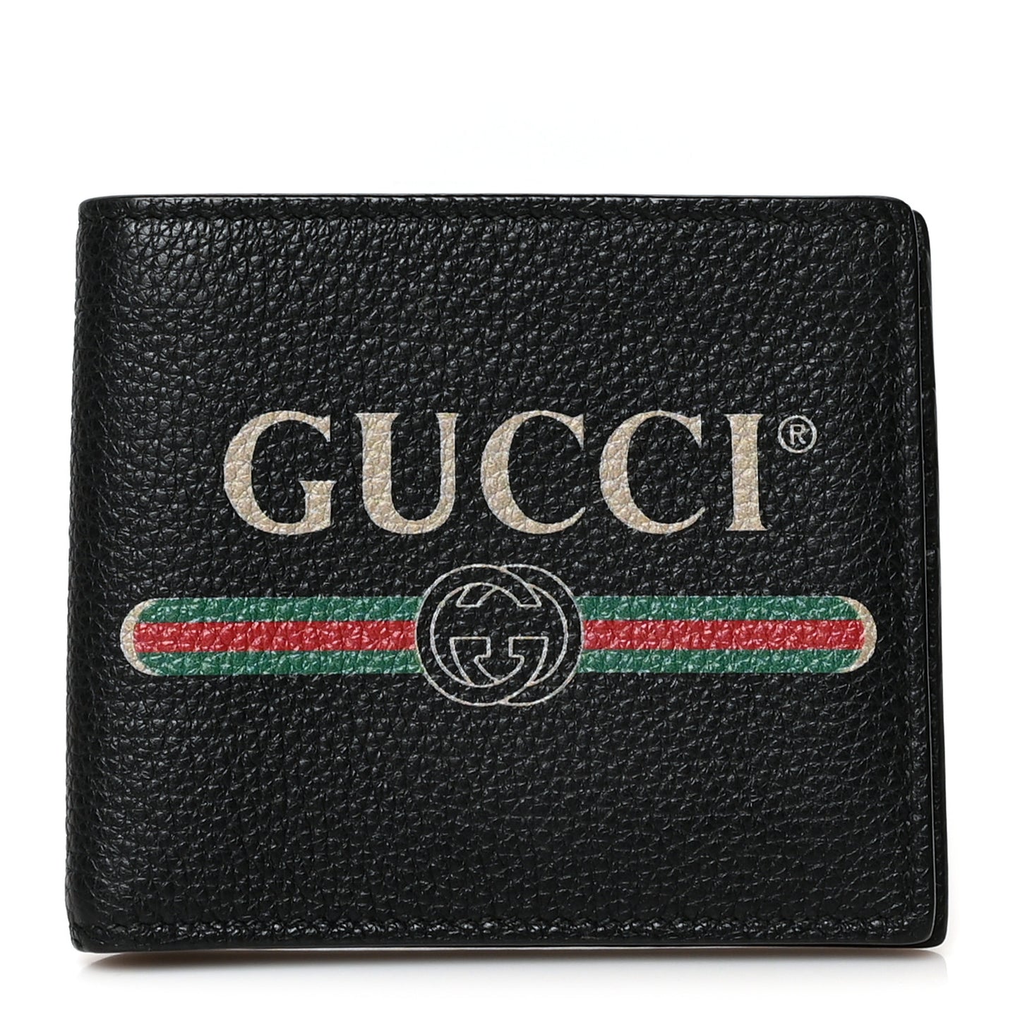 Cripto Calfskin Logo Bi-Fold Wallet Black Grege