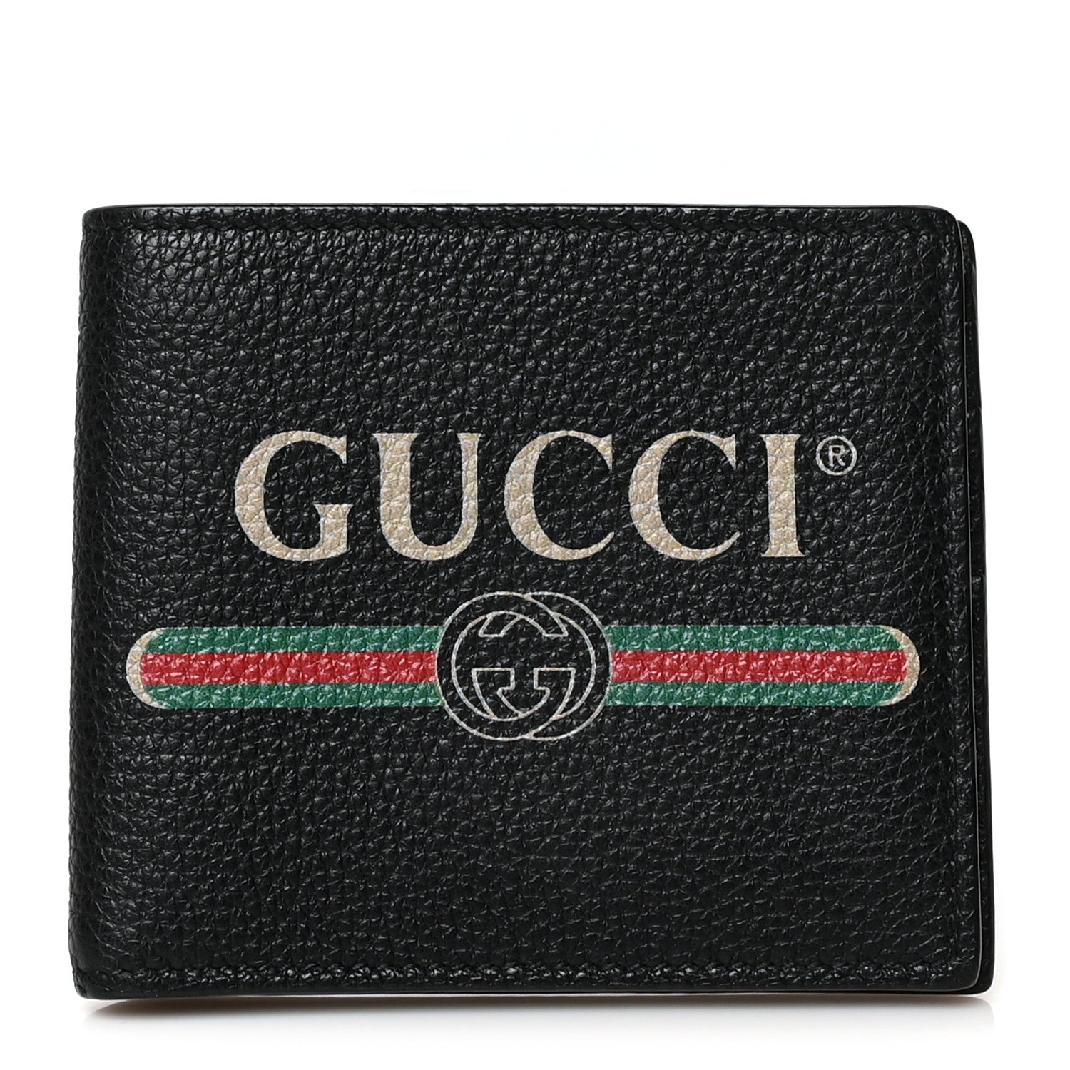 Gucci Cripto Calfskin Logo Bi-Fold Wallet Black Grege 1 of 7