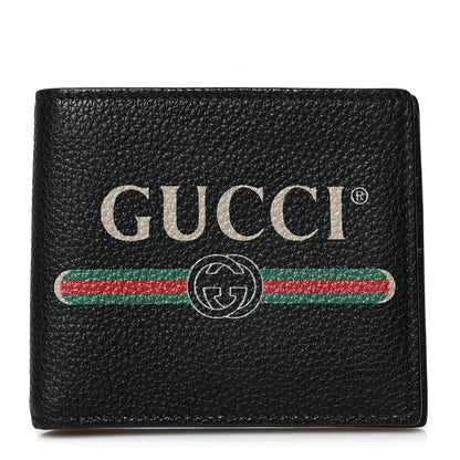 Gucci Cripto Calfskin Logo Bi-Fold Wallet Black Grege 1 of 7