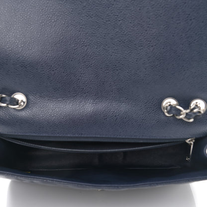 Chanel Caviar Quilted Jumbo Single Flap Navy 5 of 10