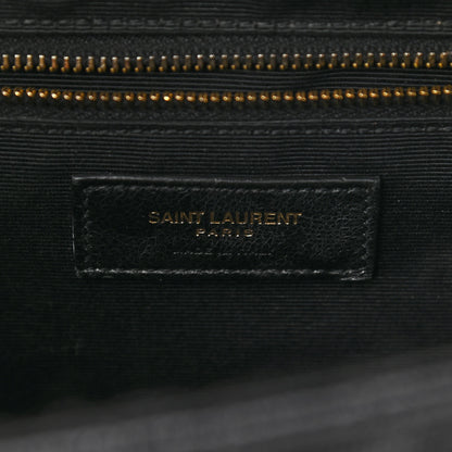 Saint Laurent Grain De Poudre Textured Mixed Matelasse Large Triquilt Monogram Satchel Black 6 of 12