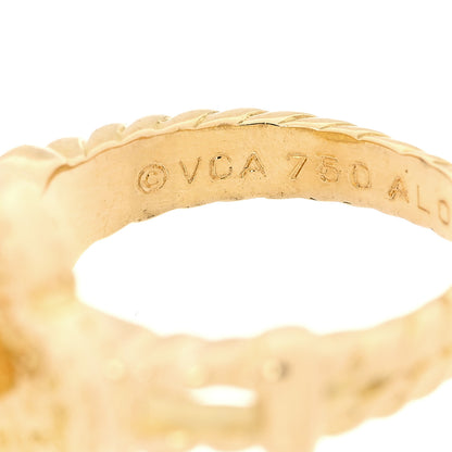 Van Cleef & Arpels 18K Yellow Gold Diamond Vintage Alhambra Ring 50 5.25 4 of 5