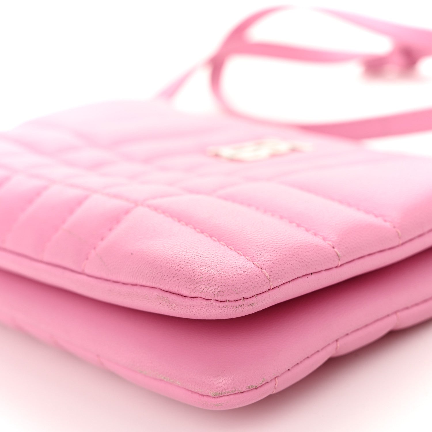 Burberry Lambskin Quilted Lola Double Pouch Crossbody Primrose Pink 9 of 10