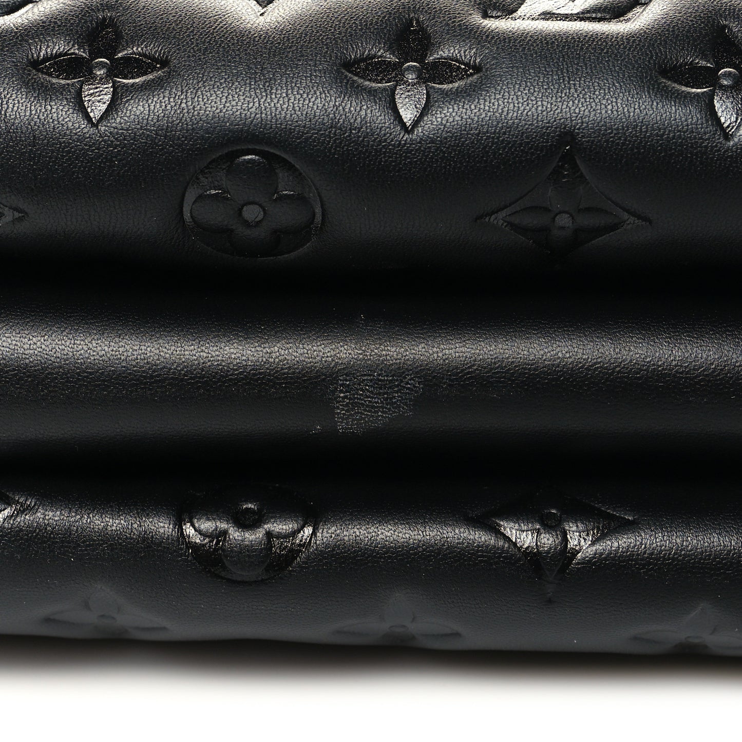Lambskin Embossed Monogram Coussin MM Black