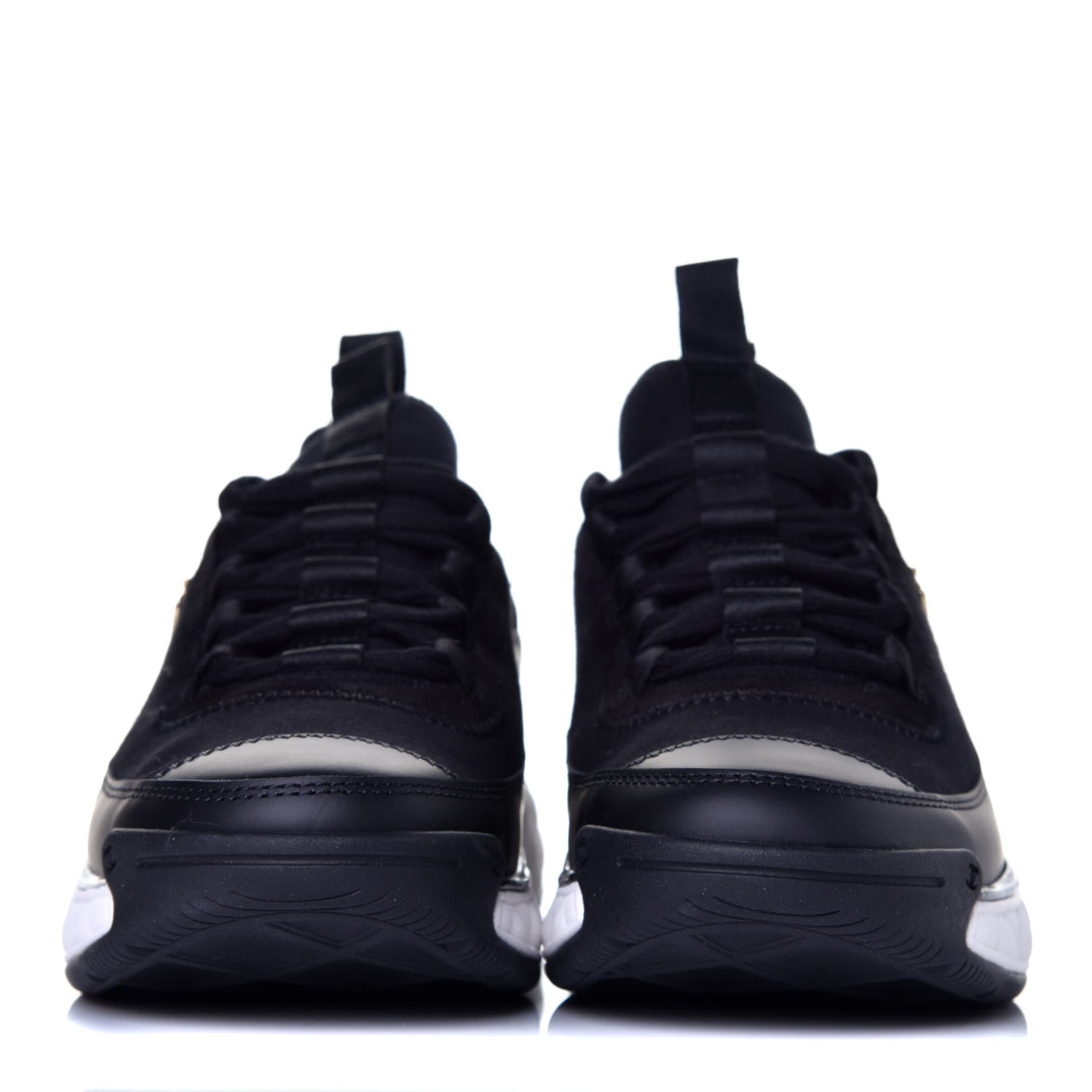 Chanel Velvet Calfskin Mixed Fibers CC Sneakers 37 Black 2 of 8