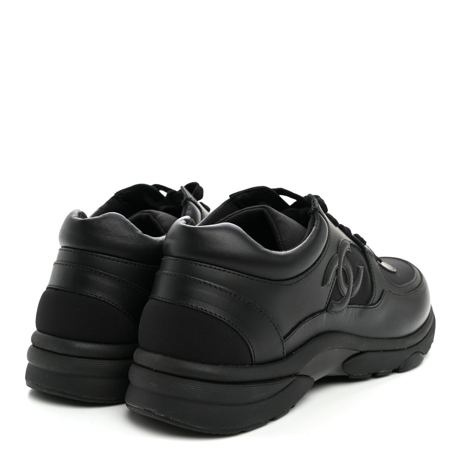 Chanel Calfskin Lambskin CC Uniform Sneakers Black 42 Black 4 of 9