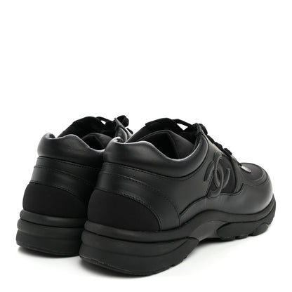 Chanel Calfskin Lambskin CC Uniform Sneakers Black 42 Black 4 of 9