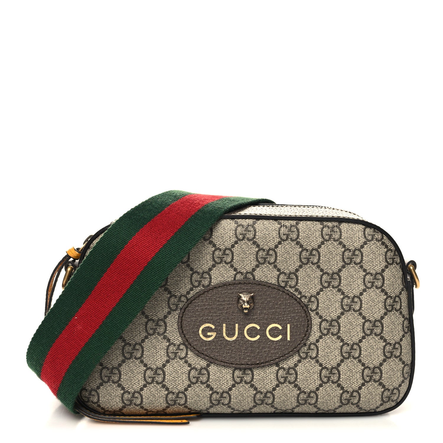 Gucci GG Supreme Monogram Web Neo Vintage Shoulder Bag Beige New Acero Crop 1 of 12