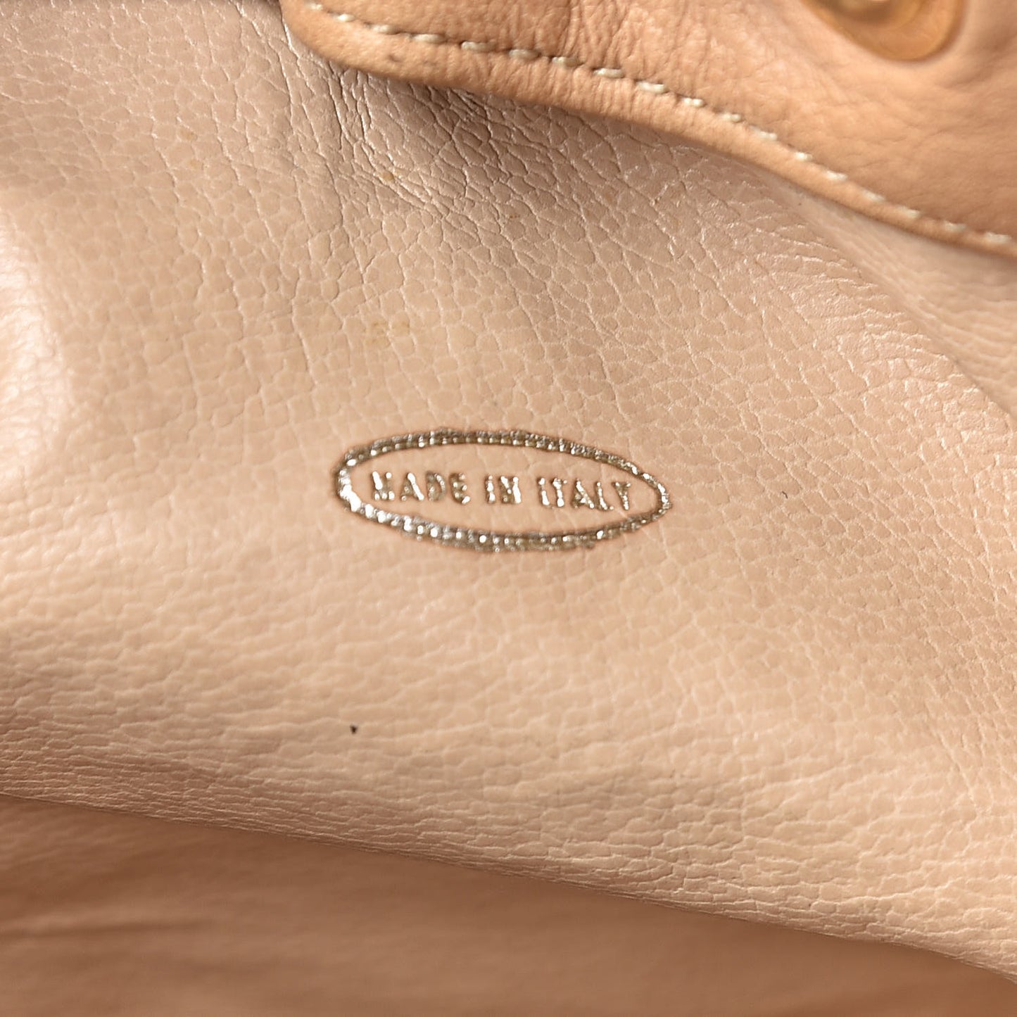 Lambskin Drawstring Bag Beige